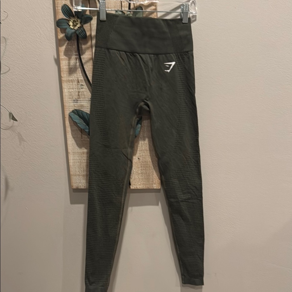 Gymshark Green High-Waisted seamless Leggings size XS pre owned